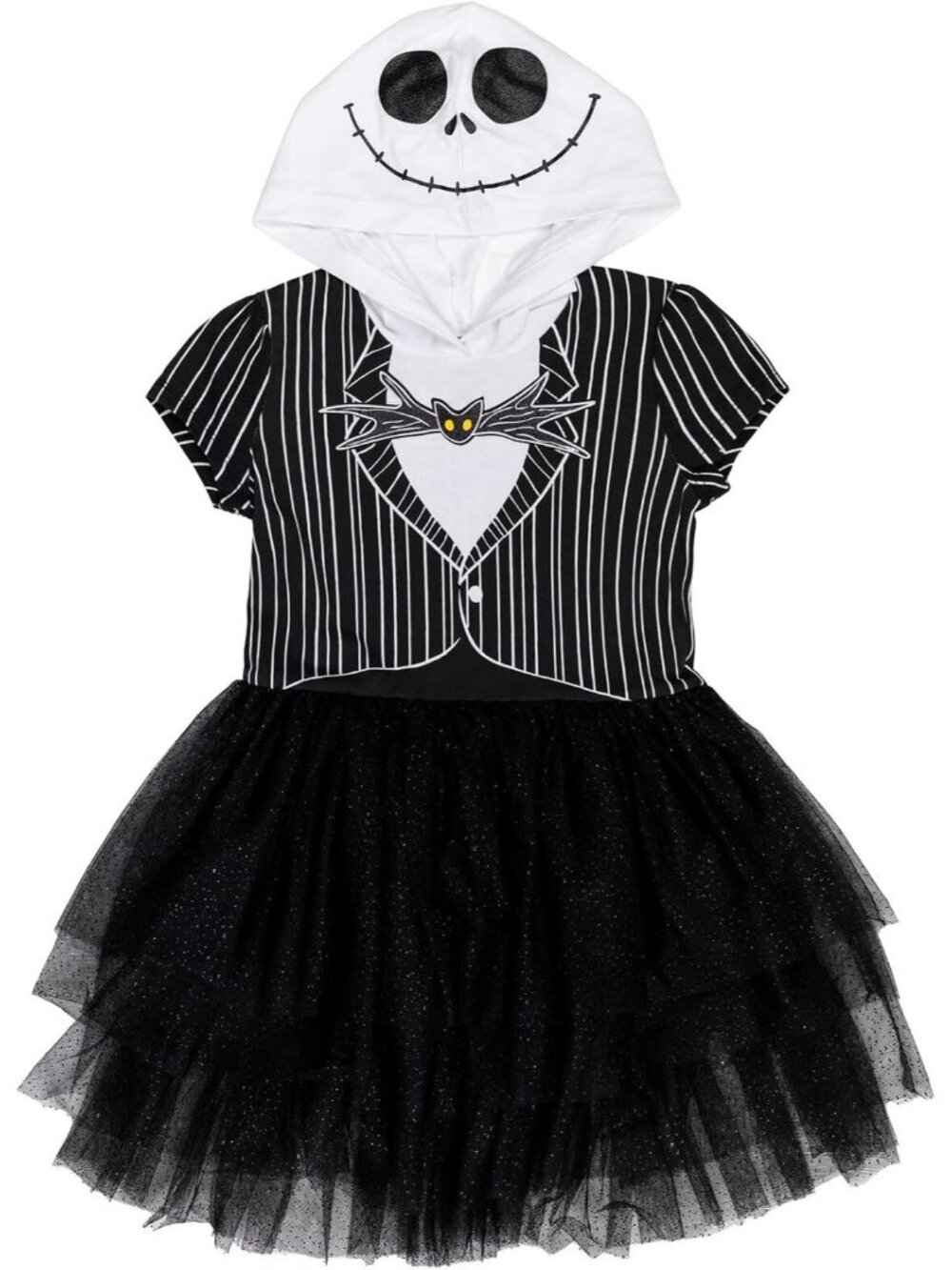 Jack Skellington Hooded Tutu Dress Girls Halloween Cosplay Costume